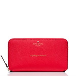 Kate ♠️ Spade ✨LIKE 🆕RARE❤️Red Continental❤️Jet Set✨Zip Around✨Passport Wallet✨